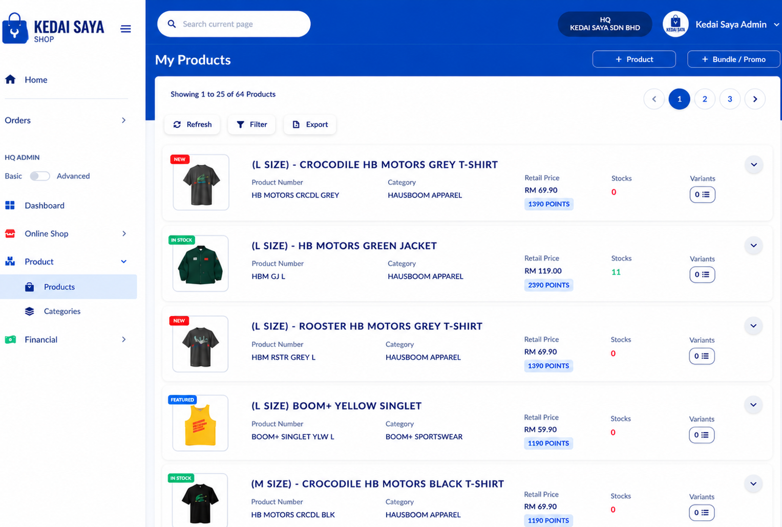 Pengurusan inventori dan stok SAYAJUAL